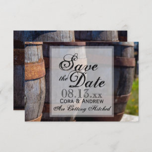 Country Vineyard & Rustic Wine Barrel Wedding Einladung