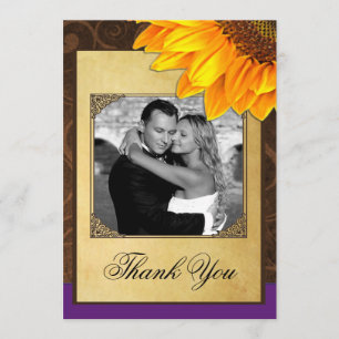 Country Vintag Sunflower Hochzeit Vielen Dank Kart Dankeskarte