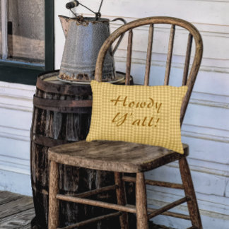 Country Vintage Brown Cream Personalized Porch Dekokissen