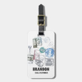 Country Visa Briefmarke Coole, individuell anpassb Gepäckanhänger (Vorderseite vertikal)