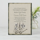 Country Wagon Hochzeit Einladung (Stehend Vorderseite)