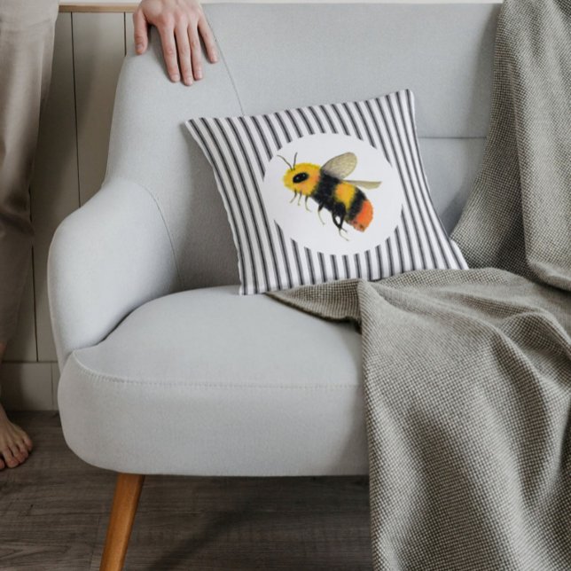 Country Watercolor Bee Pillow Kissen (Von Creator hochgeladen)