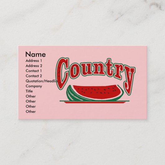 Country Watermelon, Visitenkarte (Vorderseite)