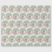 Country Wath Christmas Poinsettia Name hinzufügen Geschenkpapier (Flach)