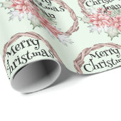 Country Wath Christmas Poinsettia Name hinzufügen Geschenkpapier (Rolleneckpunkt)