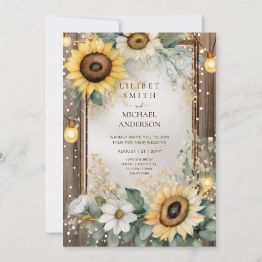 Country Wedday Baby Shower Rente Einladung (Vorderseite)