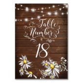 Country Wedding Barnwood Daisies BarefootBride™ Tischnummer (Rückseite)