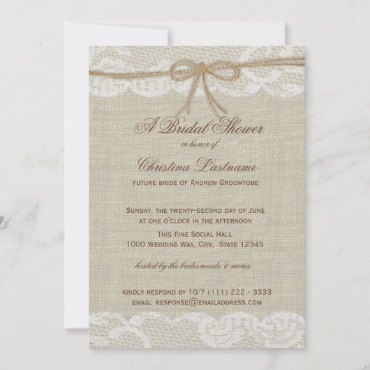 Country Wedding Brautparty Einladung (Vorderseite)