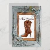 Country Wedding Brautparty Tee Party Einladung (Vorne/Hinten)