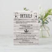 Country Wedding Details Holz Cowboy Boots Western Einladung (Stehend Vorderseite)