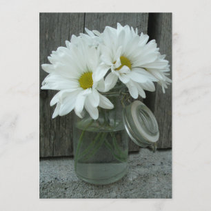 Country Wedding Einladung Daisies Mason Jar