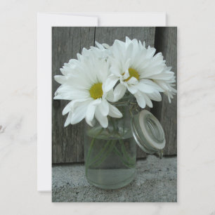 Country Wedding Einladung Daisies Mason Jar