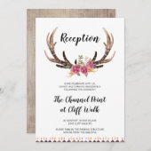 Country Wedding Empfang Card, Aquareller Antler Einladung (Vorne/Hinten)