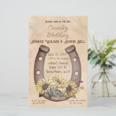 Country Wedding Horseshoe und Sonnenblumen (Stehend Vorderseite)
