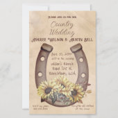 Country Wedding Horseshoe und Sonnenblumen (Vorderseite)