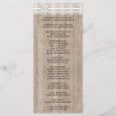 Country Wedding Lace Old Barn Wood Custom Program Programm (Rückseite)