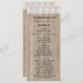 Country Wedding Lace Old Barn Wood Custom Program Programm (Vorne/Hinten)