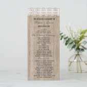 Country Wedding Lace Old Barn Wood Custom Program Programm (Stehend Vorderseite)