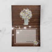 Country Wedding Mason Jar Daisies BarefootBride™ Dankeskarte (Innenseite)