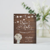 Country Wedding Mason Jar Daisies BarefootBride™ Postkarte (Stehend Vorderseite)
