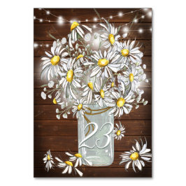 Country Wedding Mason Jar Daisies BarefootBride™ Tischnummer