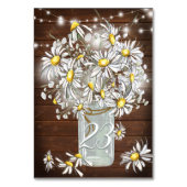 Country Wedding Mason Jar Daisies BarefootBride™ Tischnummer (Vorderseite)