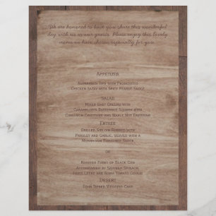 Country Wedding Menü von Barn Wood Bears