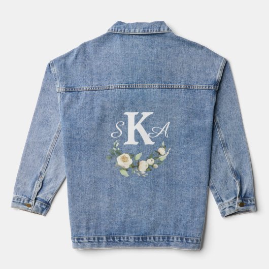 Country Wedding Monogramme Initials Bridesmaid Jeansjacke (Rückseite)