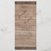 Country Wedding Program für Barn Wood Bears Programm (Vorderseite)