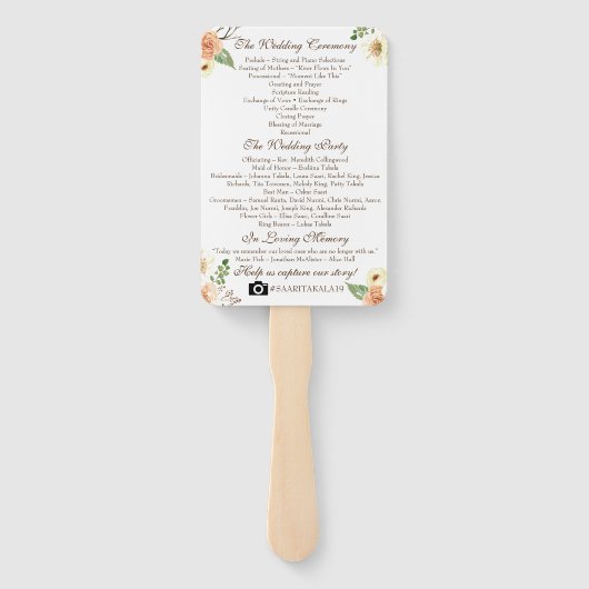 Country Wedding Program - Rustic Wedding Program Fächer (Rückseite)