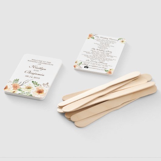 Country Wedding Program - Rustic Wedding Program Fächer (Non-assembled)