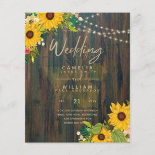 Country Wedding Rustic Holz Sonnenblumen Lichter I