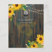 Country Wedding Rustic Holz Sonnenblumen Lichter I (Rückseite)