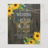 Country Wedding Rustic Holz Sonnenblumen Lichter I (Vorderseite)