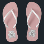 Country Wedding Traktor Drehe Flohschuhe Badesandalen<br><div class="desc">Ein Paar Traktorandenfarm Thema Hochzeit Spaß Flip Flops.</div>