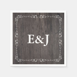 Country Wedding Wood Wedding Napkins Serviette