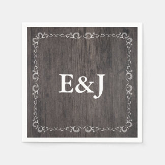 Country Wedding Wood Wedding Napkins Serviette