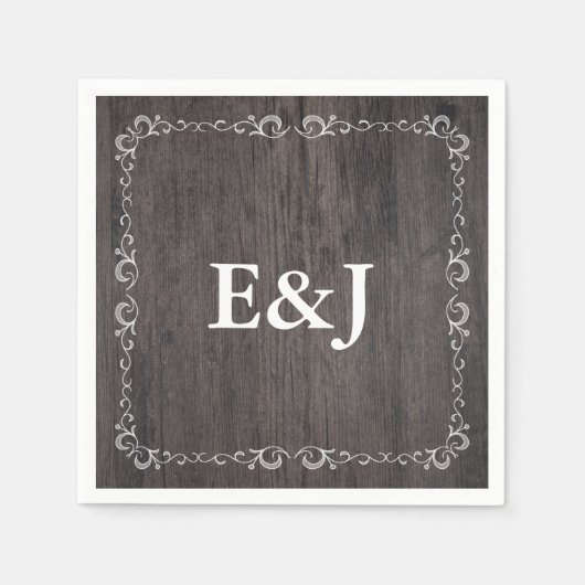 Country Wedding Wood Wedding Napkins Serviette (Vorderseite)