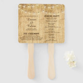 Country Wedding Zeremony Program Fan Fächer (Vorne und Hinten)