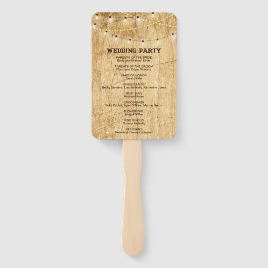 Country Wedding Zeremony Program Fan Fächer (Rückseite)