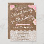 Country Weihnachten 1. Geburtstag Einladungen Mädc (Vorne/Hinten)