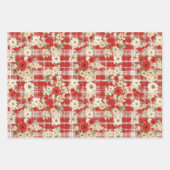 Country Weihnachten Kariert Florals erschüttert Geschenkpapier Set (Vorderseite 2)
