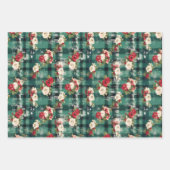 Country Weihnachten Kariert Florals erschüttert Geschenkpapier Set (Vorderseite)