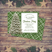 Country Weihnachtsbaum Grün Kariertes Weihnachtsfe Einladung