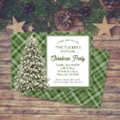 Country Weihnachtsbaum Grün Kariertes Weihnachtsfe Einladung