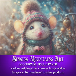 Country Weihnachtsmäuse in Strick Hat entfallen Seidenpapier