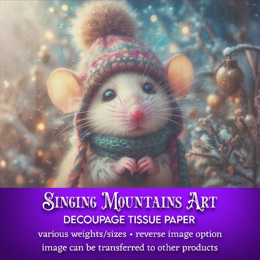 Country Weihnachtsmäuse in Strick Hat entfallen Seidenpapier