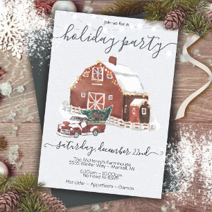 Country Weihnachtsstall & Truck Feier Einladung