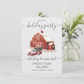 Country Weihnachtsstall & Truck Feier Einladung (Stehend Vorderseite)