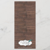 Country Weizengras auf Parchment-Hochzeitmenü Menükarte (Rückseite)